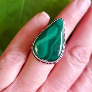 New Malachite 925 Silver Ring.